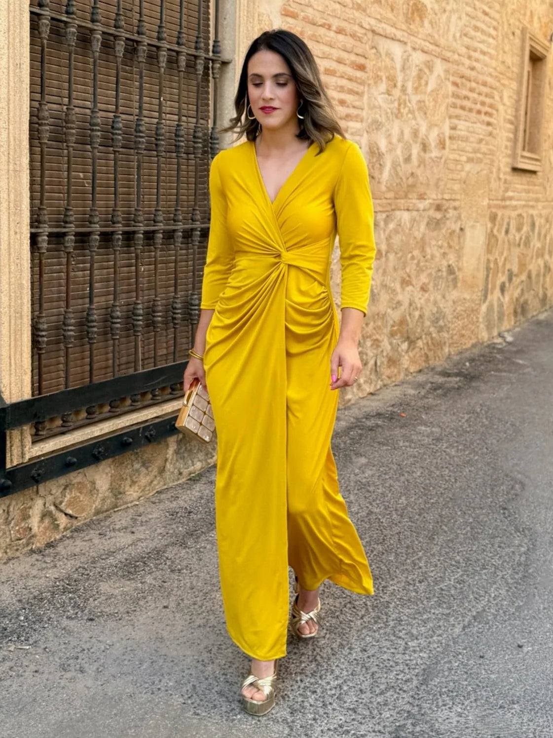 Vestido Largo Aurelia Drapeado