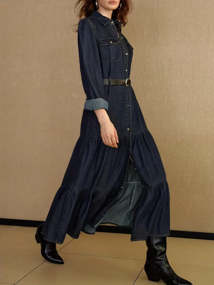 Vestido Largo Denim Isabella