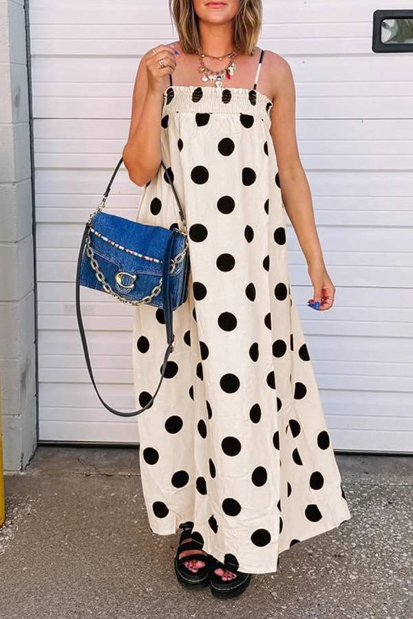 Vestido Largo Lunares Chic de Verano