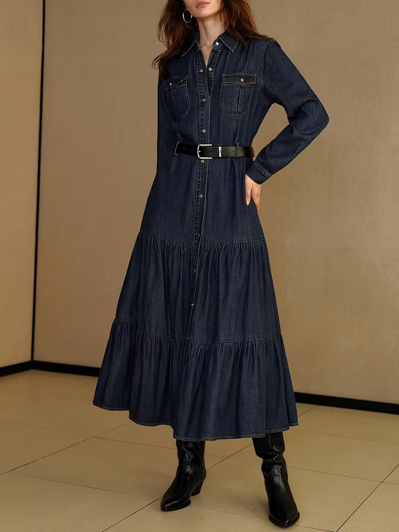 Vestido Largo Denim Isabella