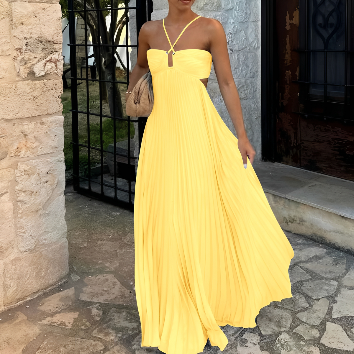 Vestido Plisado Golden Hour