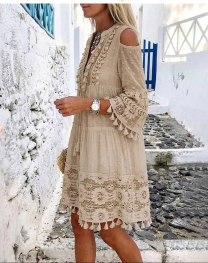 Vestido Midi Resort Guipur