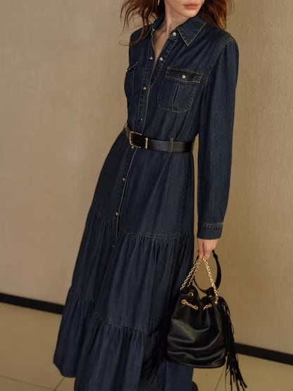 Vestido Largo Denim Isabella