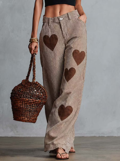 Pantalón Pana Heart Vibes