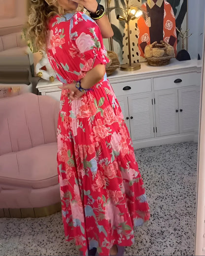 Vestido Maxi Floral Crimson