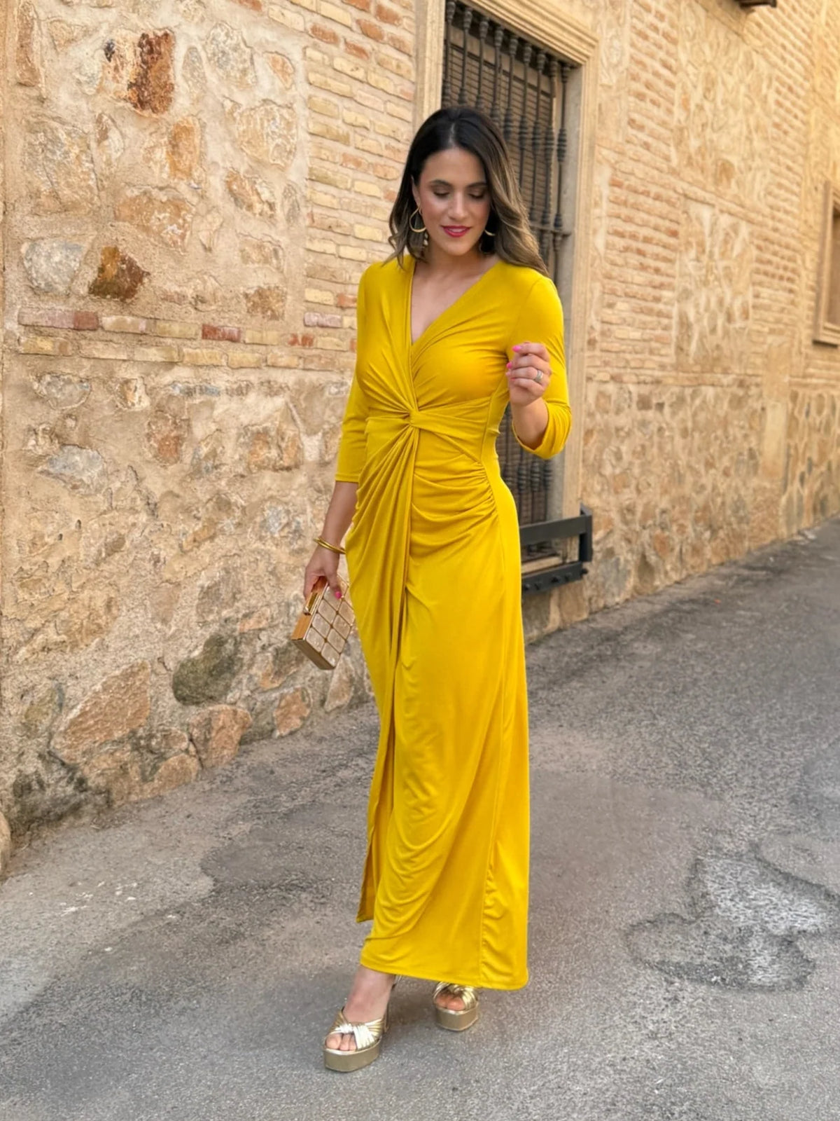 Vestido Largo Aurelia Drapeado