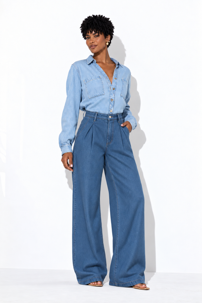 Conjunto Celeste Aura – Estilo y Distinción
