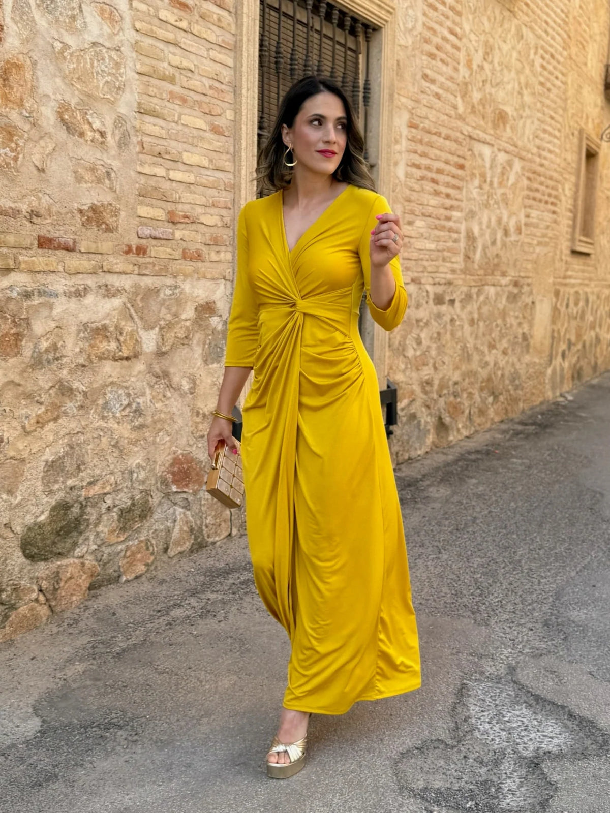 Vestido Largo Aurelia Drapeado