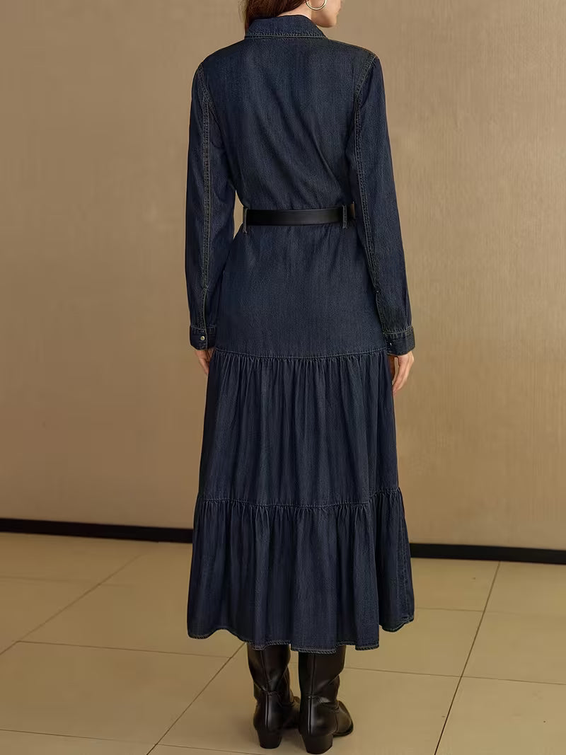 Vestido Largo Denim Isabella