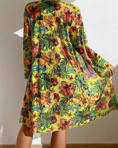 Bikini con Lazos y Kimono Estampado