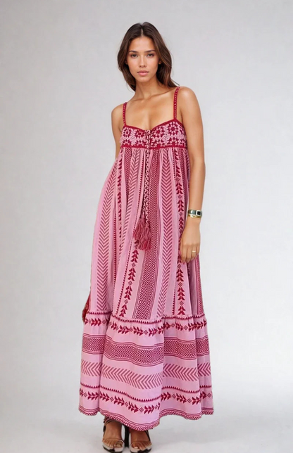 Vestido Itzamara Maxi Boho Artesanal