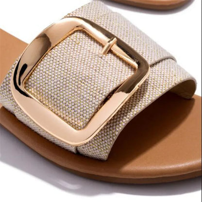 Sandalias Planas Elegant Buckle