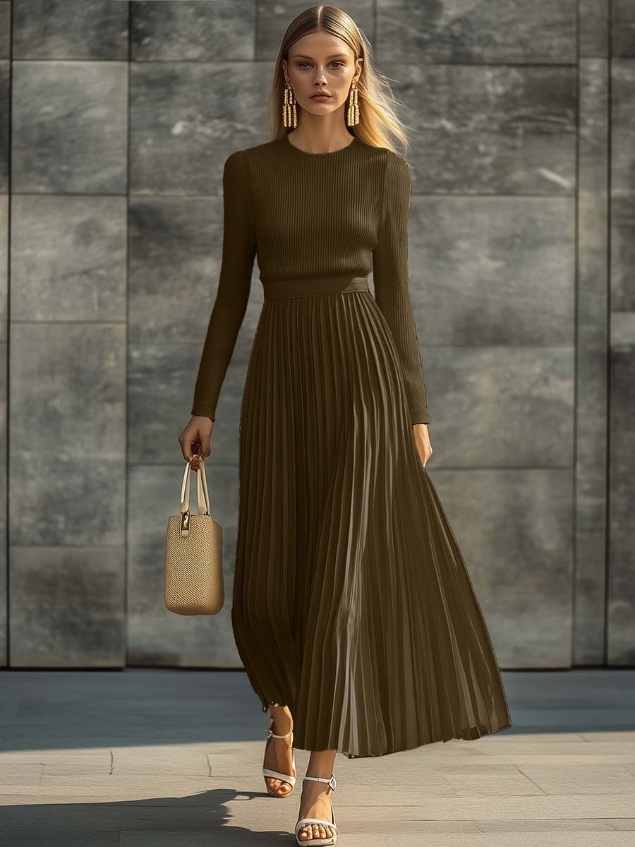 Vestido Midi Celestia – Elegancia Plisada