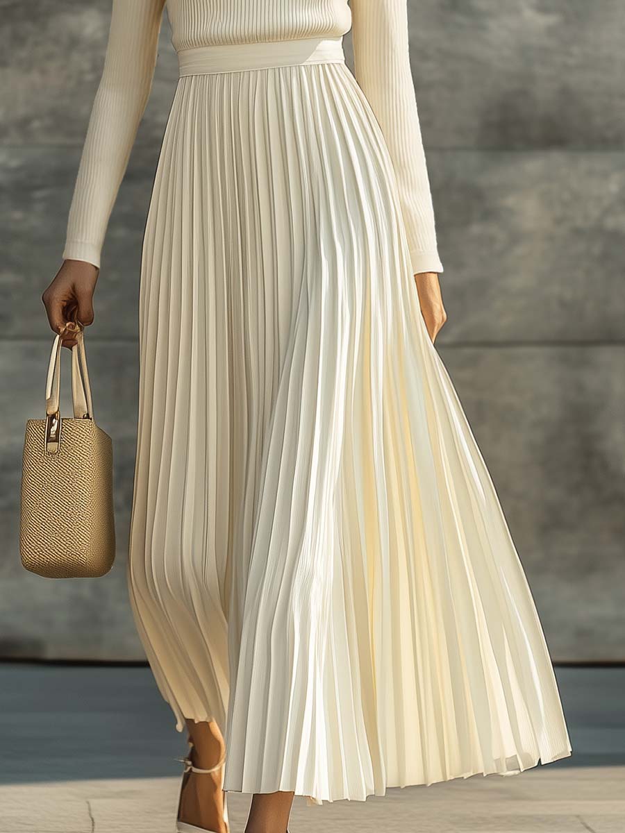 Vestido Midi Celestia – Elegancia Plisada