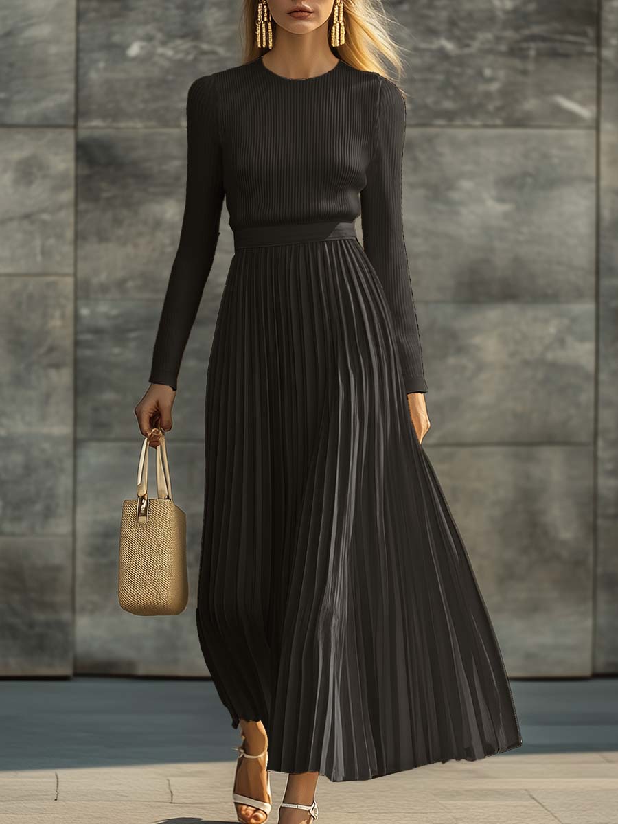 Vestido Midi Celestia – Elegancia Plisada