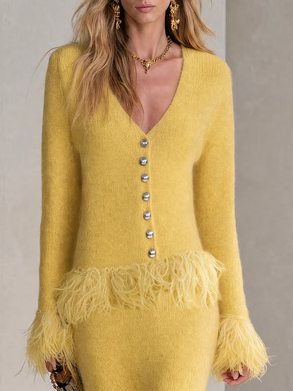 Conjunto Amélie – Elegancia con Detalles de Plumas