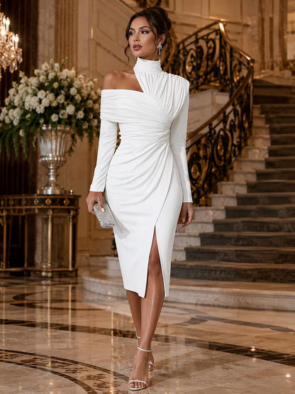 Vestido Midi Asimétrico Gala Blanche