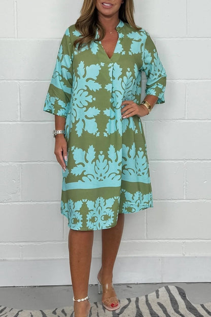 Vestido Midi Edición Estampado Dual