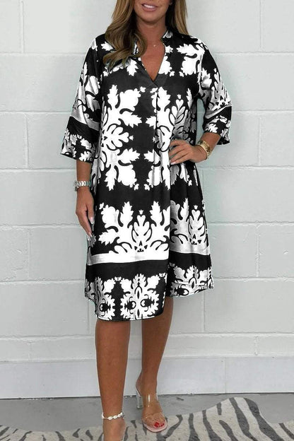 Vestido Midi Edición Estampado Dual