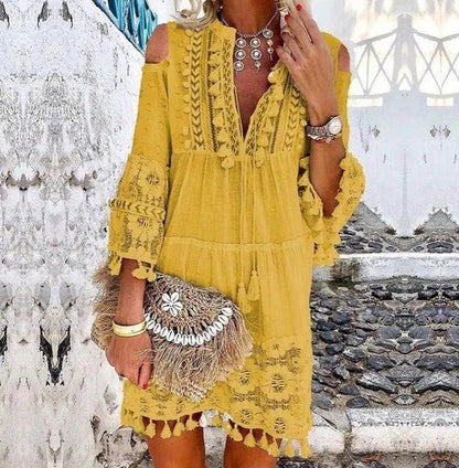 Vestido Midi Resort Guipur